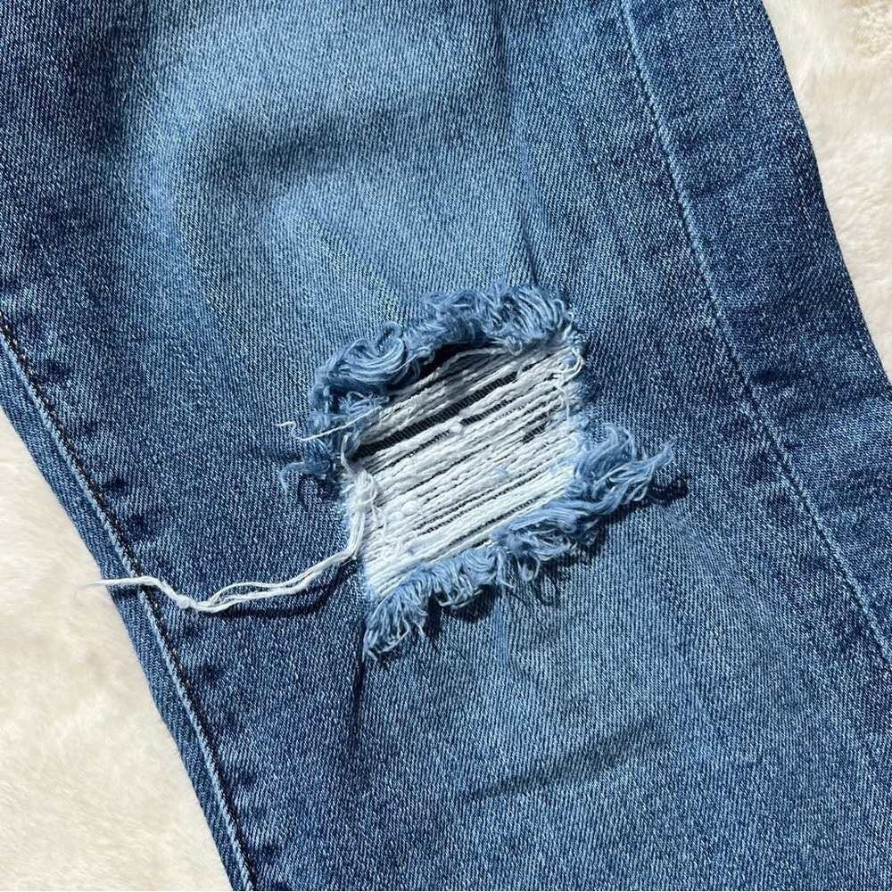 LOFT Floral Skinny Jeans Raw Hem Ankle Denim Size 25 - Picture 9 of 13